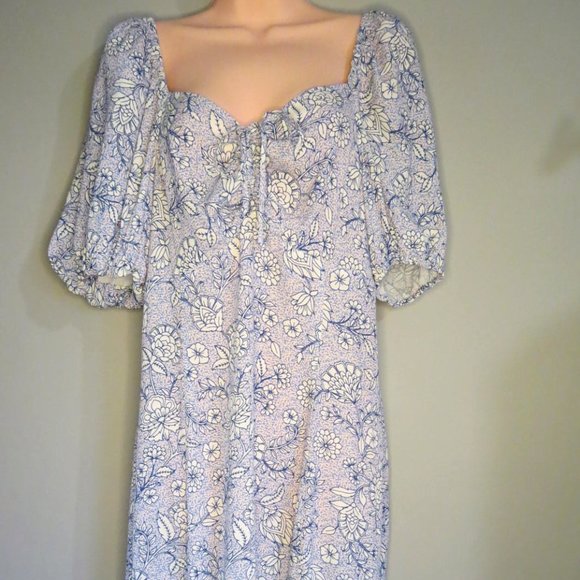 SPORTSGIRL - soft mid length dress - puff sleeves - size 10 (small fit) - Picture 2 of 8